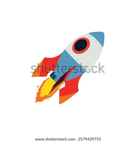 Space rocket emoji vector symbol ship illustration business startup