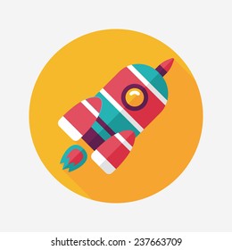 Space rocket flat icon with long shadow,eps10