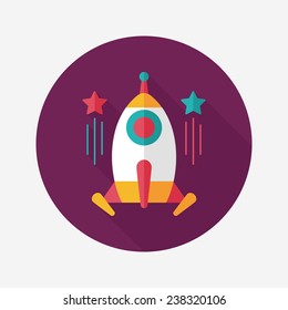 Space rocket flat icon with long shadow,eps10