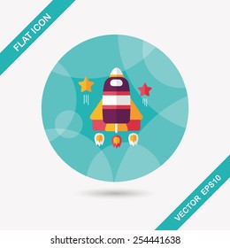 Space rocket flat icon with long shadow,eps10