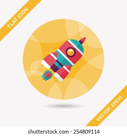 Space rocket flat icon with long shadow,eps10