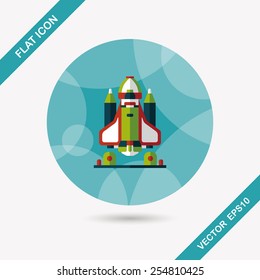 Space rocket flat icon with long shadow,eps10