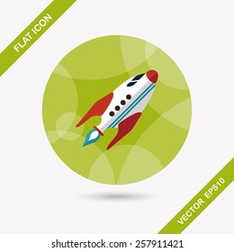 Space rocket flat icon with long shadow,eps10