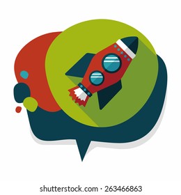 Space rocket flat icon with long shadow,eps10