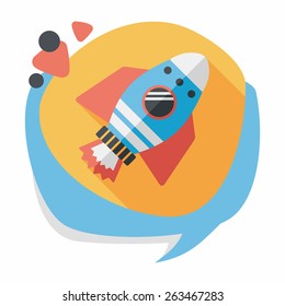 Space rocket flat icon with long shadow,eps10