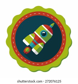 Space rocket flat icon with long shadow,eps10