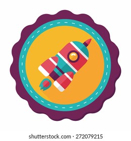 Space rocket flat icon with long shadow,eps10