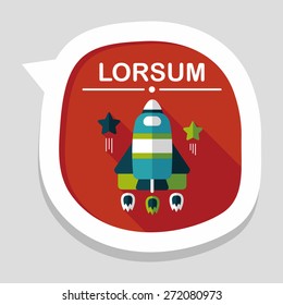 Space rocket flat icon with long shadow,eps10