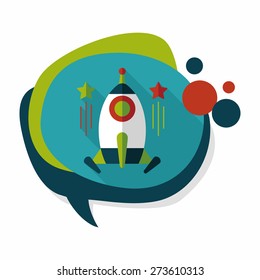Space rocket flat icon with long shadow,eps10