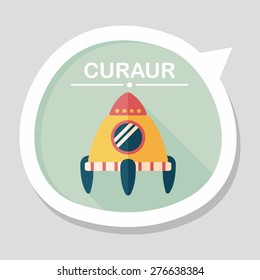 Space rocket flat icon with long shadow,eps10