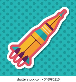 Space rocket flat icon with long shadow,eps10