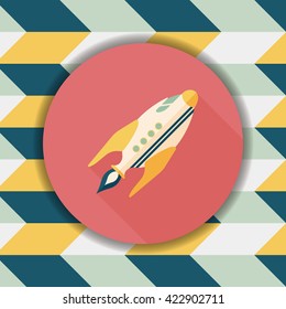 Space rocket flat icon with long shadow,eps10
