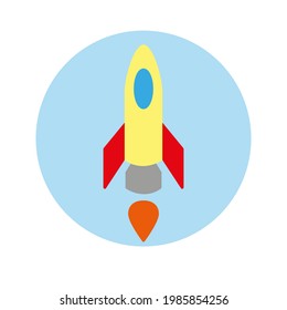 space rocket flat icon vector