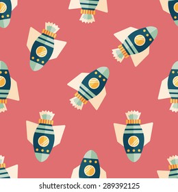 Space rocket flat icon,eps10 seamless pattern background