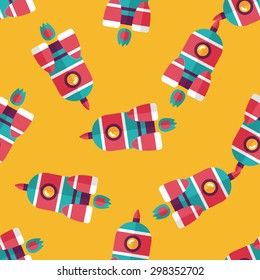 Space rocket flat icon,eps10 seamless pattern background