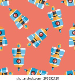 Space rocket flat icon,eps10 seamless pattern background