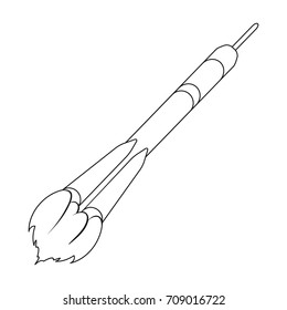 Space rocket flight. Space technology single icon in outline style vector symbol stock illustration web.