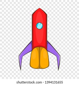 Space rocket for fly icon. Cartoon illustration of space rocket for fly vector icon for web