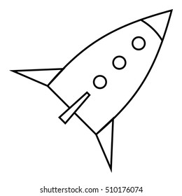 Space rocket for fly icon. Outline illustration of space rocket for fly vector icon for web