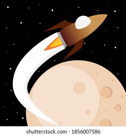 Afiche de la ruta de la luna al afiche espacial - Vector