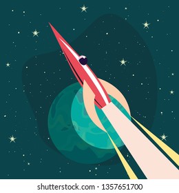 space rocket flying