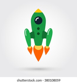 Space rocket flying