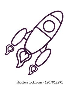space rocket flying icon