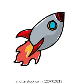 space rocket flying icon
