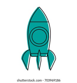 space rocket flying icon image