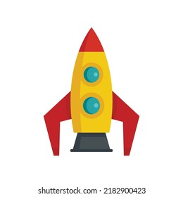 Space rocket gravity icon. Flat illustration of space rocket gravity vector icon isolated on white background