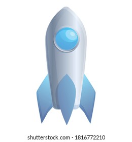 Space rocket icon. Cartoon of space rocket vector icon for web design isolated on white background