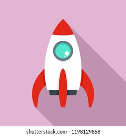 Space rocket icon. Flat illustration of space rocket vector icon for web design