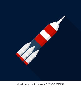 Space rocket icon. Flat illustration of space rocket vector icon for web design
