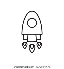 Space rocket icon isolated. Startup vector symbol