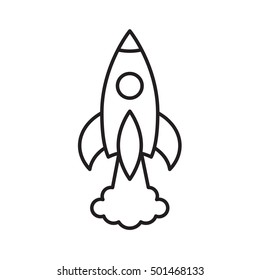 Space rocket icon isolated. Startup vector symbol