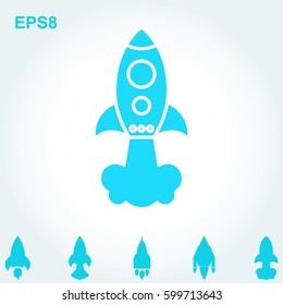 Space Rocket Icon Isolated. Startup Vector Symbol