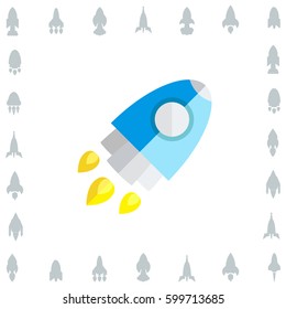 Space Rocket Icon Isolated. Startup Vector Symbol