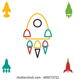 Space Rocket Icon Isolated. Startup Vector Symbol