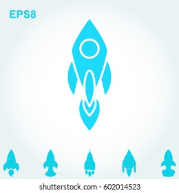 Space Rocket Icon Isolated. Startup Vector Symbol
