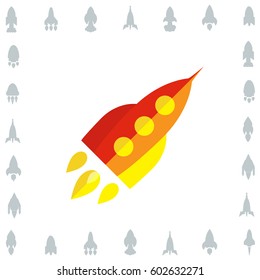 Space Rocket Icon Isolated. Startup Vector Symbol