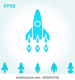 Space Rocket Icon Isolated. Startup Vector Symbol
