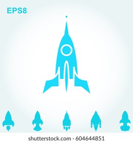 Space Rocket Icon Isolated. Startup Vector Symbol