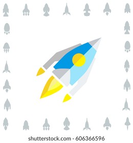 Space Rocket Icon Isolated. Startup Vector Symbol