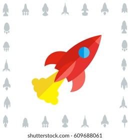 Space Rocket Icon Isolated. Startup Vector Symbol