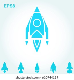Space Rocket Icon Isolated. Startup Vector Symbol