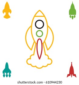 Space Rocket Icon Isolated. Startup Vector Symbol