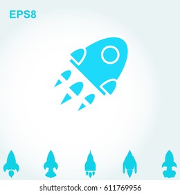 Space Rocket Icon Isolated. Startup Vector Symbol