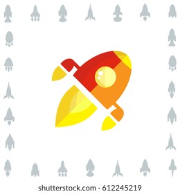 Space Rocket Icon Isolated. Startup Vector Symbol