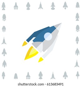 Space Rocket Icon Isolated. Startup Vector Symbol