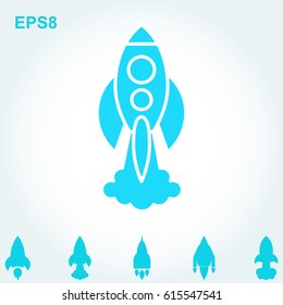 Space Rocket Icon Isolated. Startup Vector Symbol